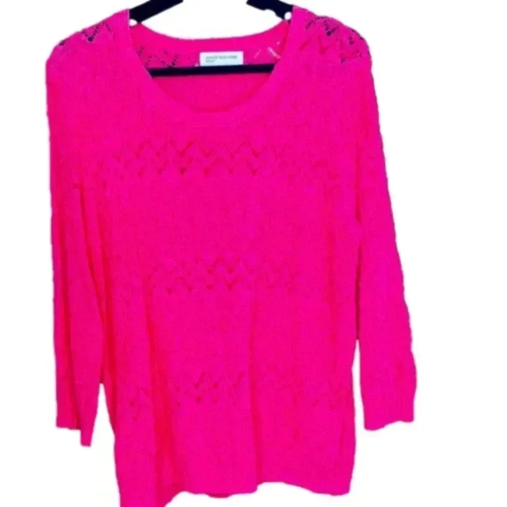 Jones New York pink pointelle sweater XXL